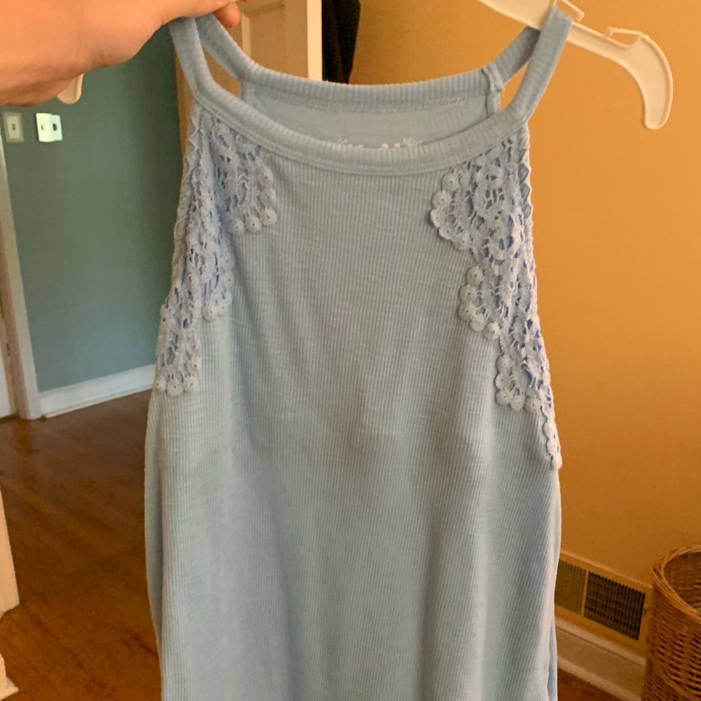 Blue halter top tank